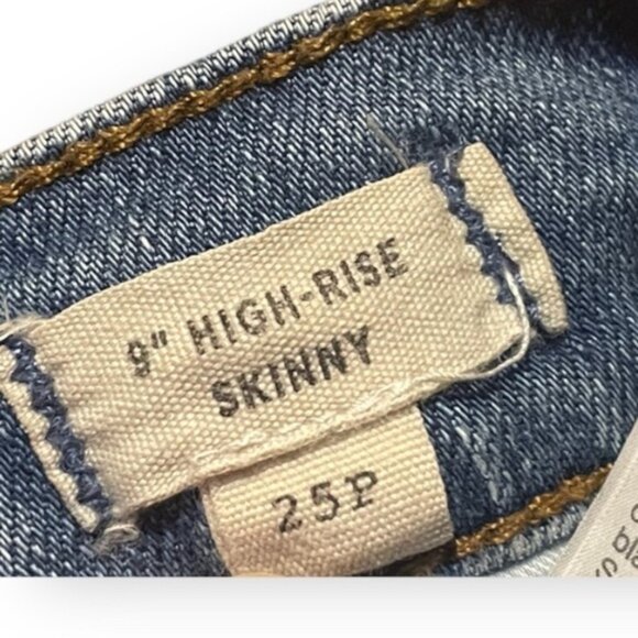 Madewell Jeans 25 High Rise Skinny Distressed Light Medium Wash Denim Ripped Y2K - Picture 7 of 11